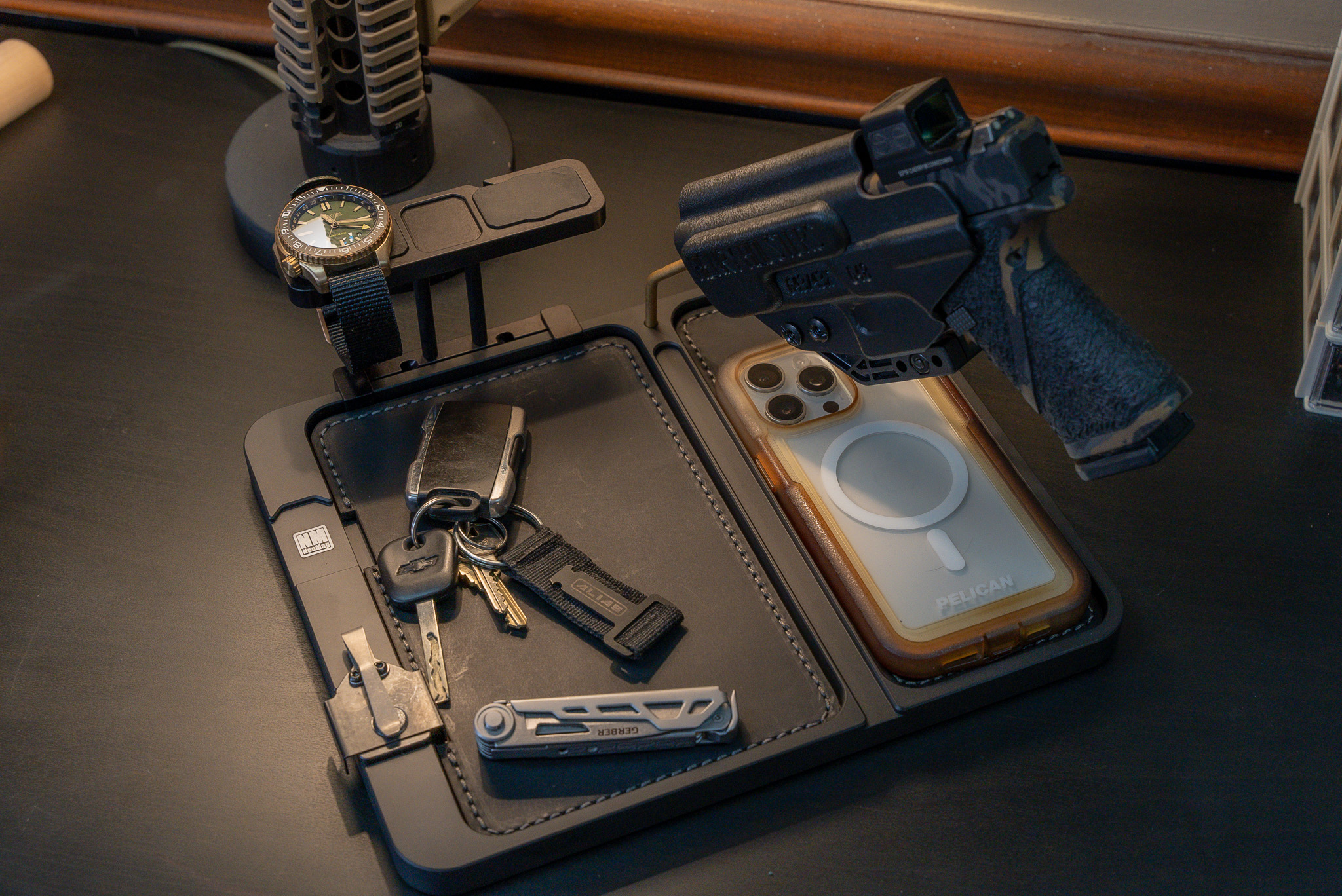 Premium EDC Dump Tray: Stitched Leather Insert - Image 5