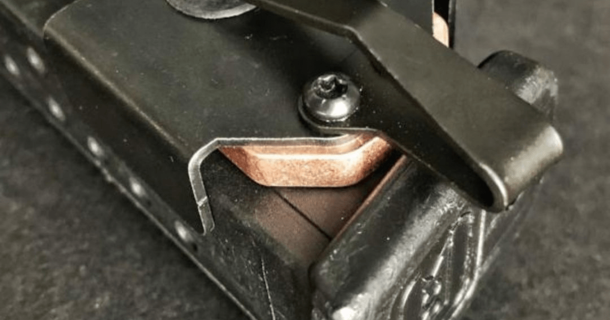 A closeup of the Magnetic Magazine Holder by NeoMag.