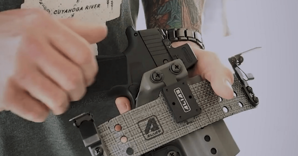 The Alias holster system by NeoMag shown when usesd for consealed carry.