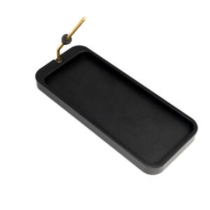 Premium Mini EDC Dump Tray in black with brass rod.