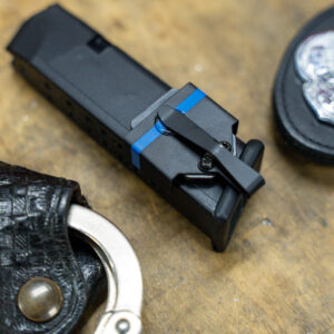 Thin blue line NeoMag with police badge and handcuffs.